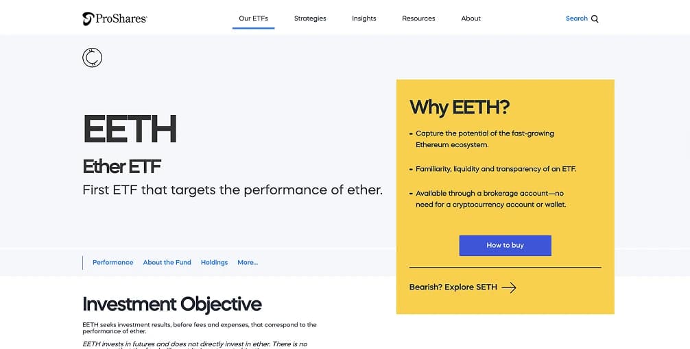 5. ProShares Ether Strategy ETF (EETH): Best Ethereum Futures ETF