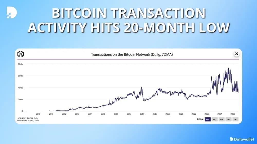 Bitcoin Transaction Activity Hits 20-Month Low