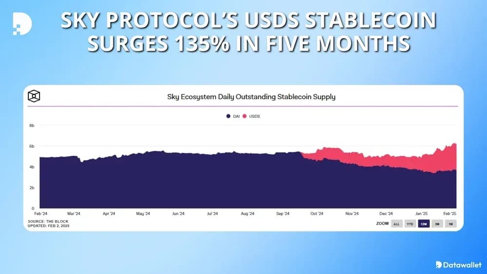 Sky Protocol’s USDS Stablecoin Surges 135% in Five Months