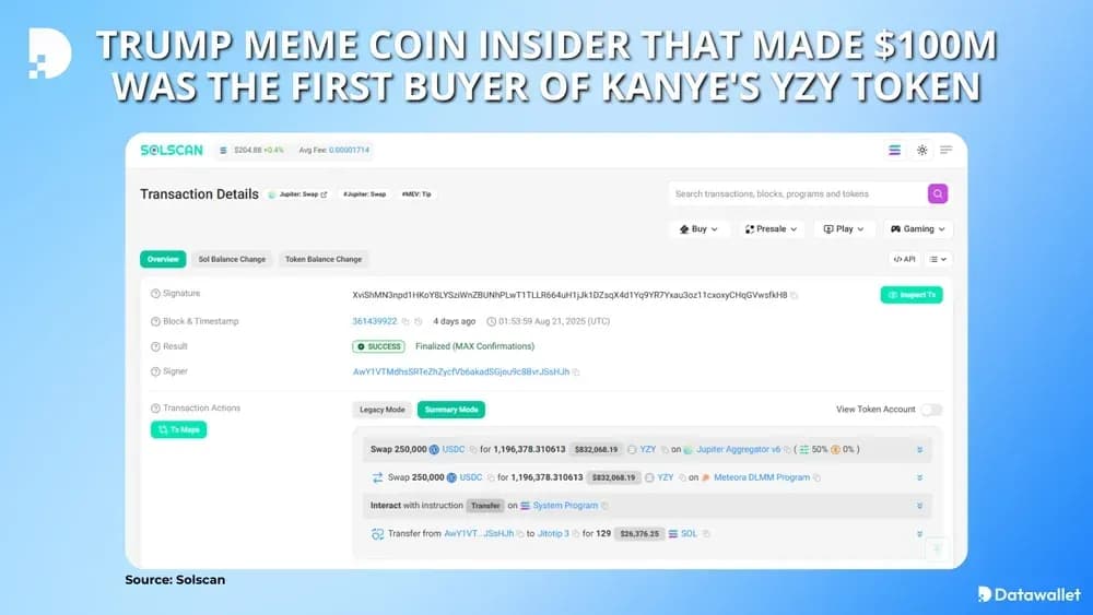 First Kanye YZY Token Buyer Was TRUMP Insider