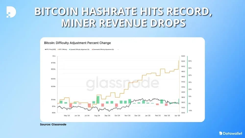 Bitcoin Hashrate Hits Record, Miner Revenue Drops