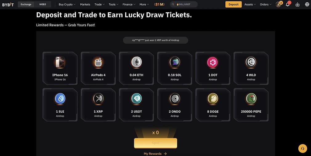 Bybit Blitz Prizes on Offer