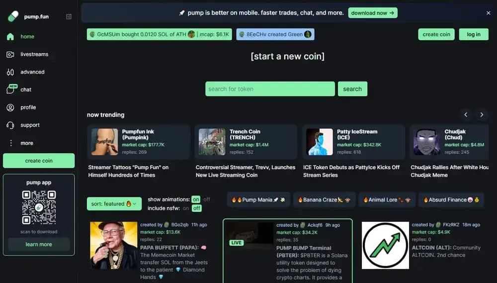 pumpfun meme coin launchpad