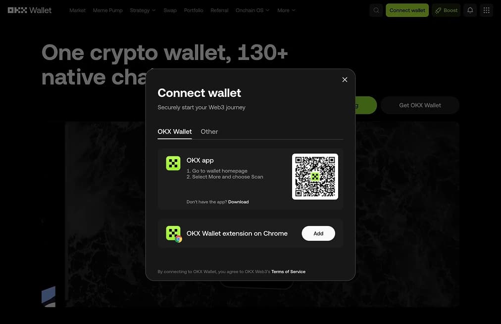 Connect OKX Wallet.