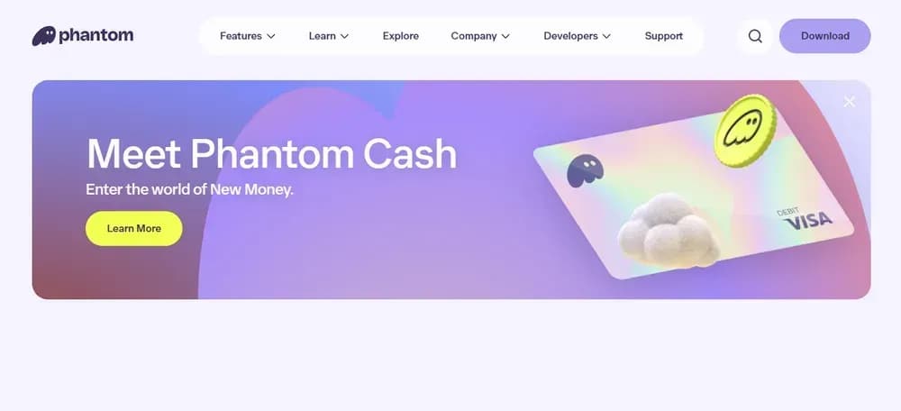 Phantom Wallet Features Cash Card