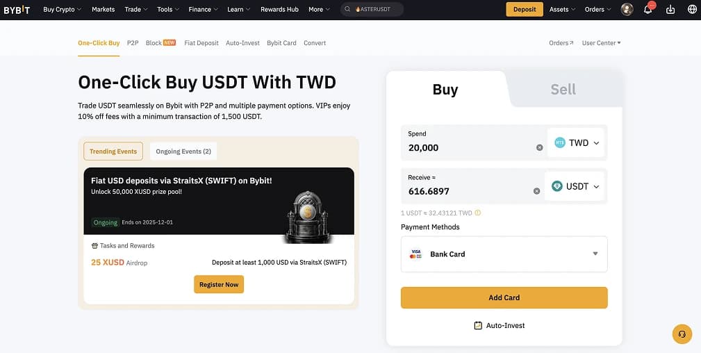 Buy USDT in Taiwan
