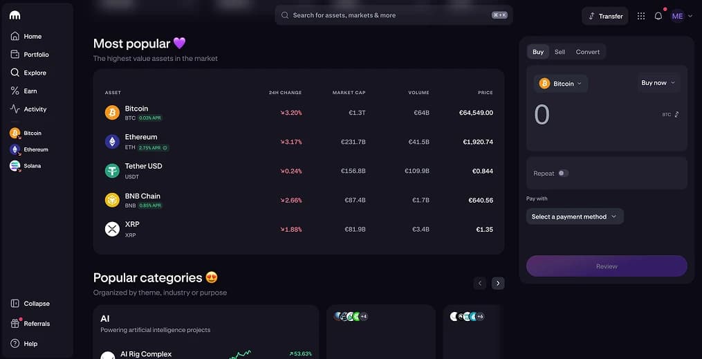 Acquista criptovalute con Raiffeisen
