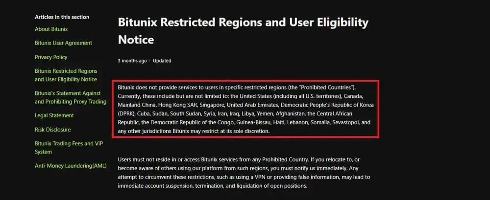 Which Countries Does Bitunix Restrict