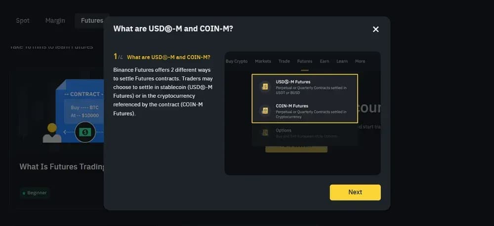 Cosa sono USDⓈ-M e COIN su Binance Futures
