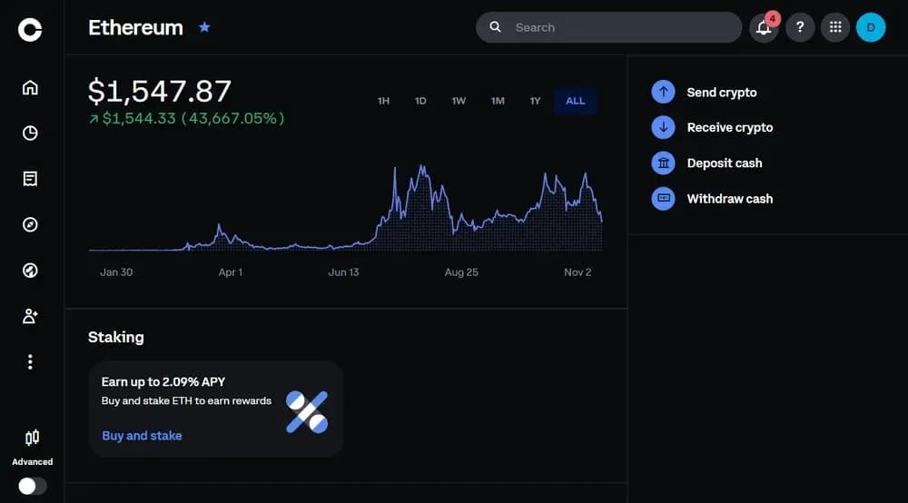 Coinbase Staking ETH