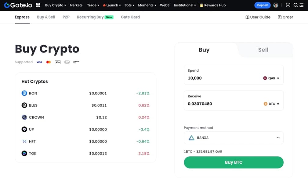 Gate.io。