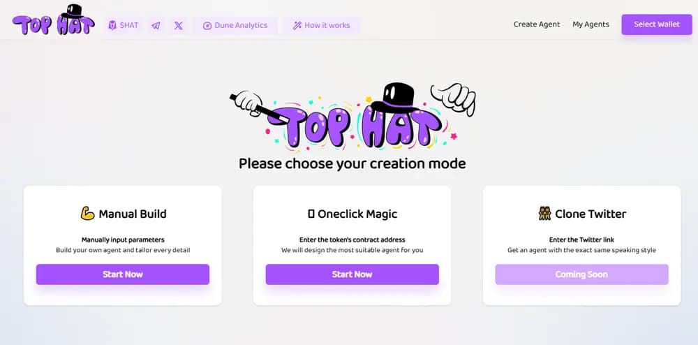 create ai agents on top hat