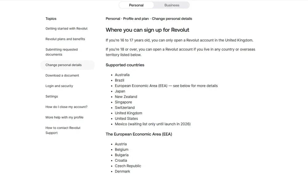 Asistencia para la cuenta Revolut