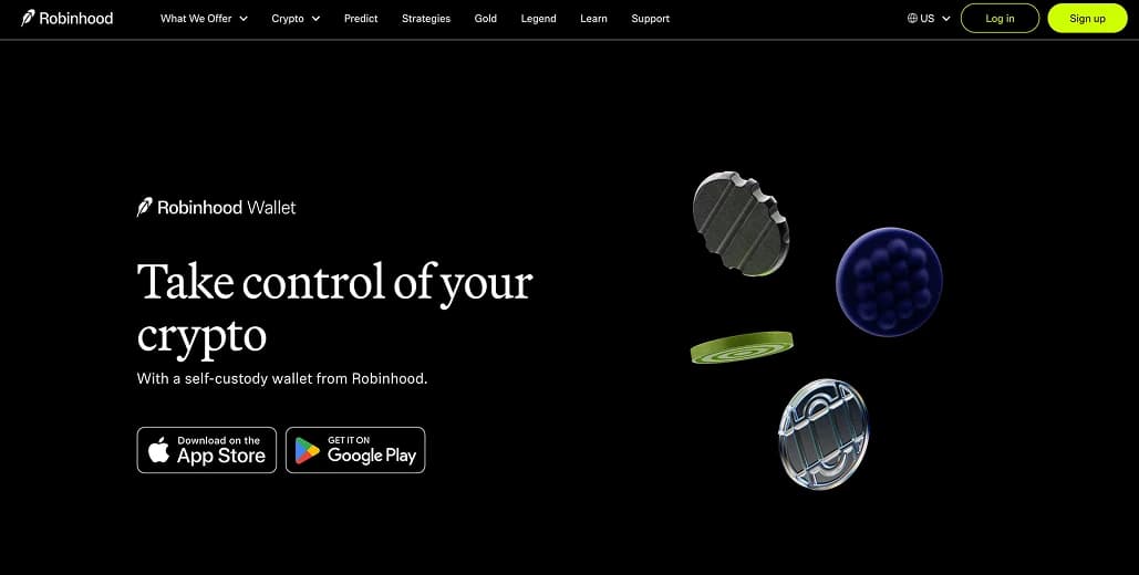 Wallet Robinhood وتوافرها