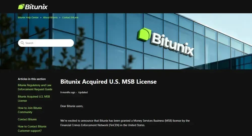Bitunix US MSB License