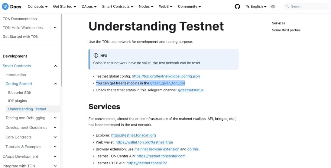 Get TON Testnet Tokens