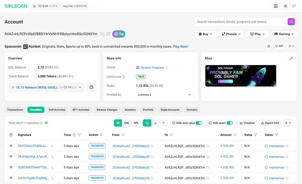 Ansem Solana Wallet Address.
