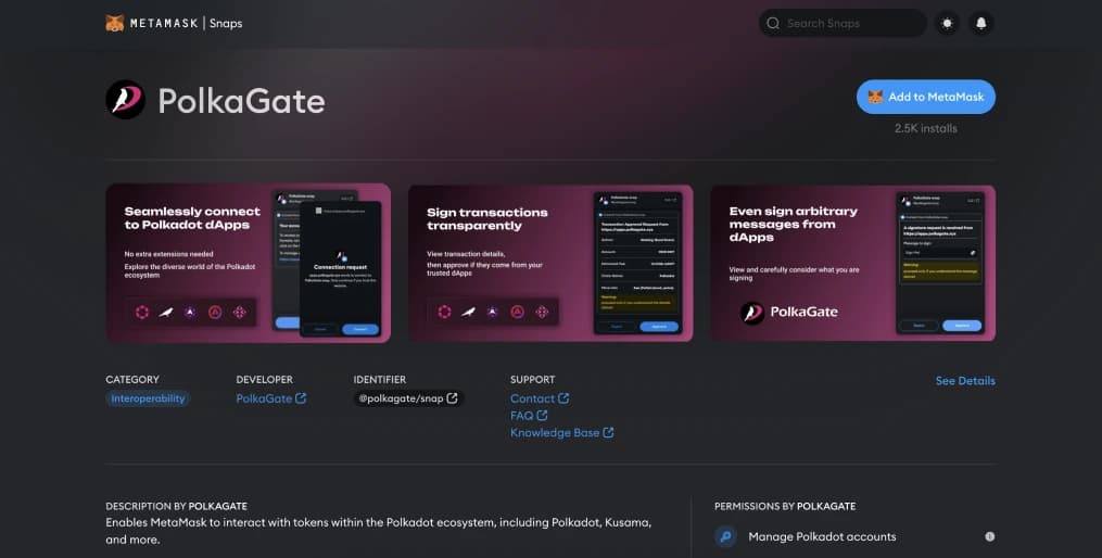How MetaMask Snaps Work with Polkadot
