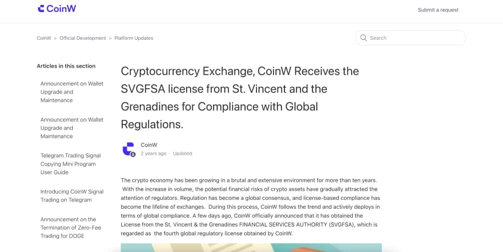 CoinW et réglementation de CoinW