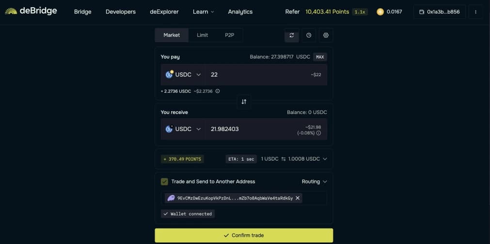 Bridge  BNB إلى Solana