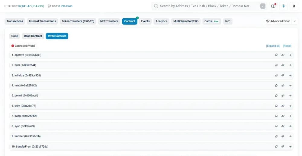 uniswap العقود الذكية