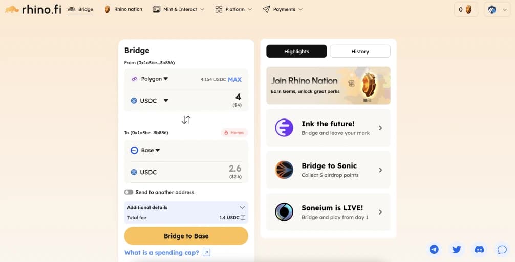 Bridge from Polygon to Base