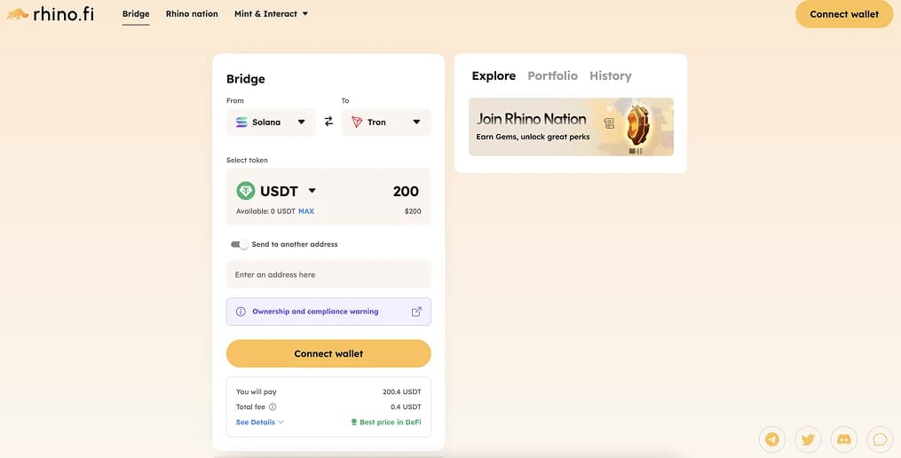 Bridge  Solana  Tron