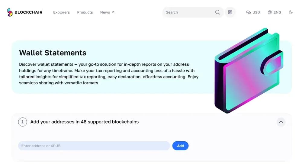 Generador de wallet de Blockchair
