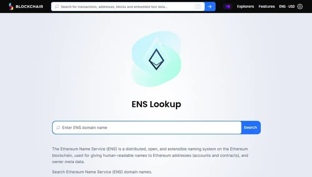 ENS deENS en blockchair