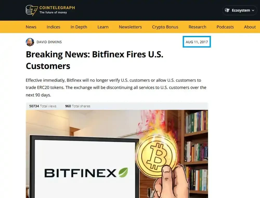Is Bitfinex Available in the US