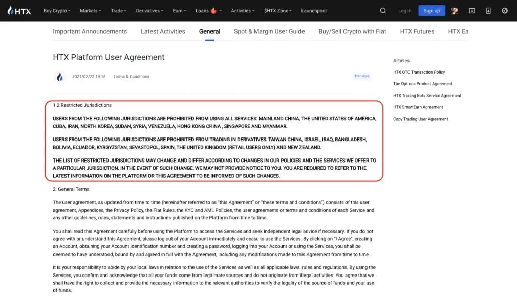 Countries Barred From Derivatives.