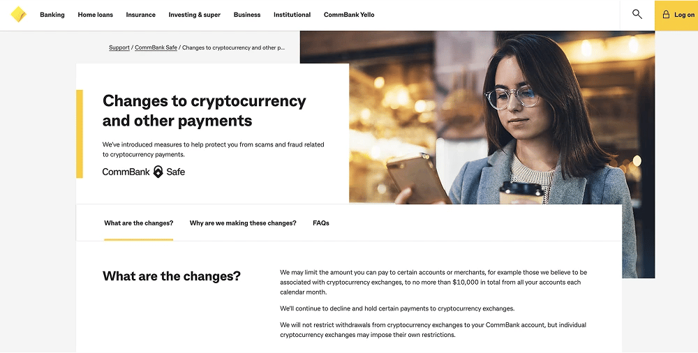 Die Kryptowährungsrichtlinie CommBank