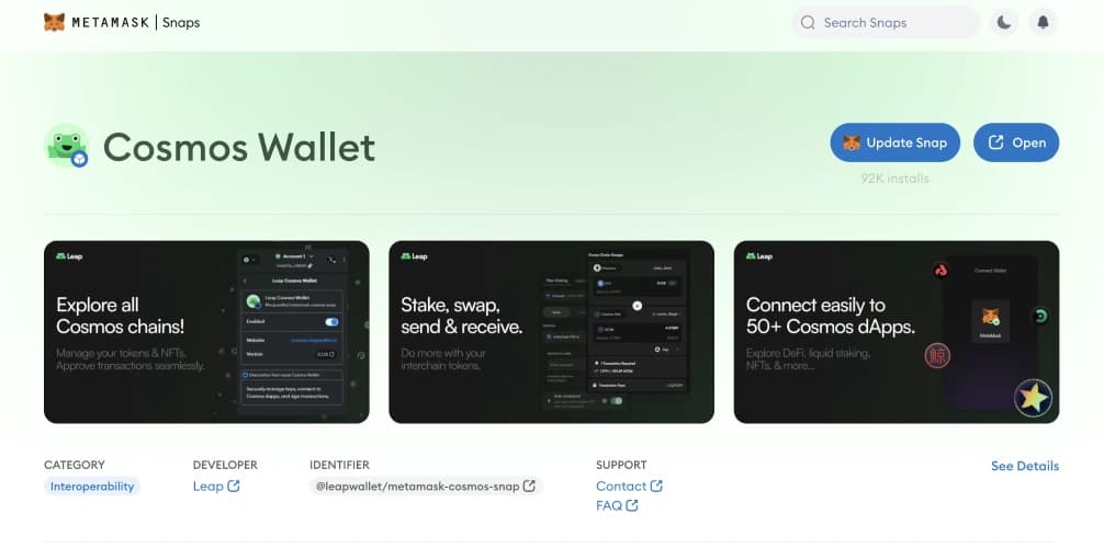 Añadir Cosmos  MetaMask