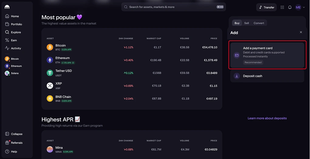 Come acquistare criptovalute con carte di credito