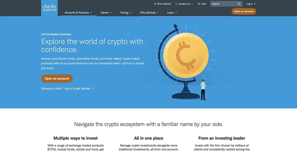Kryptowährungen bei Charles Schwab kaufen