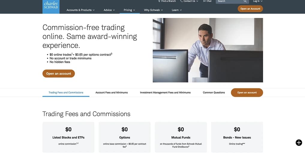 Gebühren für den Charles Schwab -Handel bei Charles Schwab