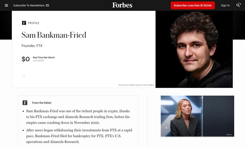 Sam Bankman-Fried's Net Worth