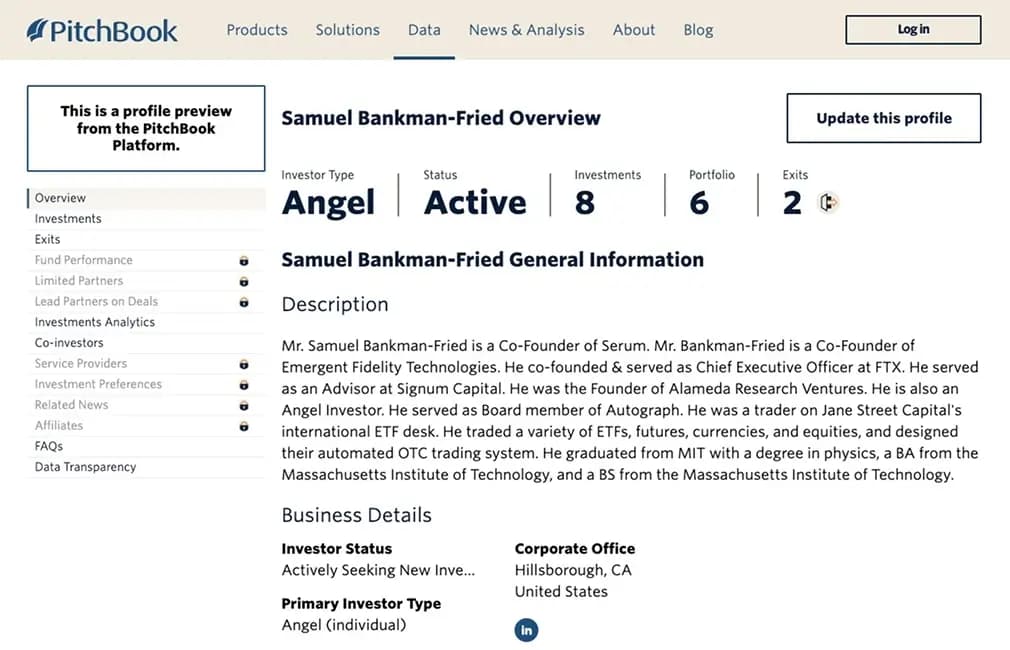 SBF’s Investment Portfolio.