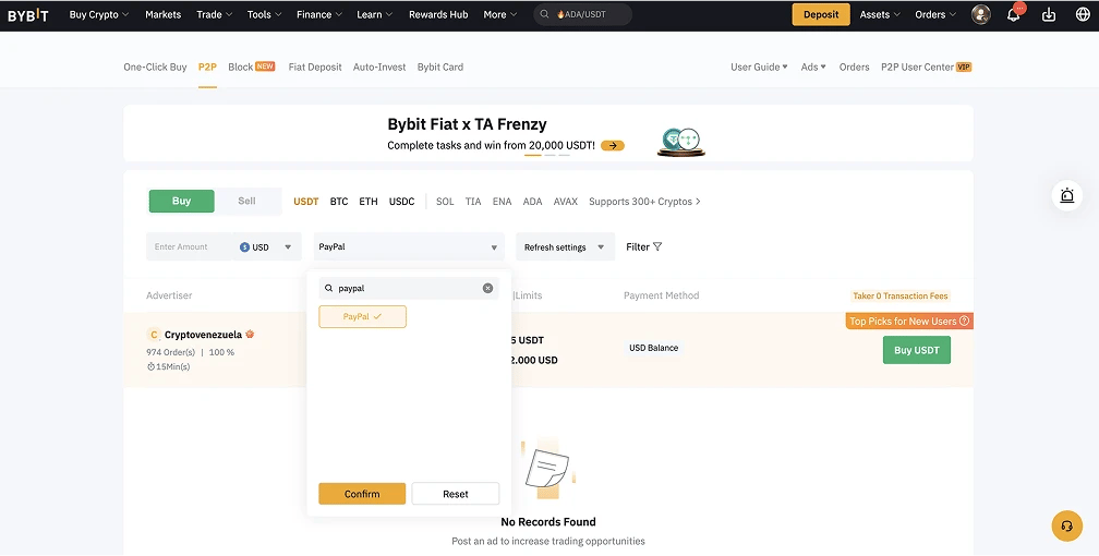 شراء USDT  PayPal