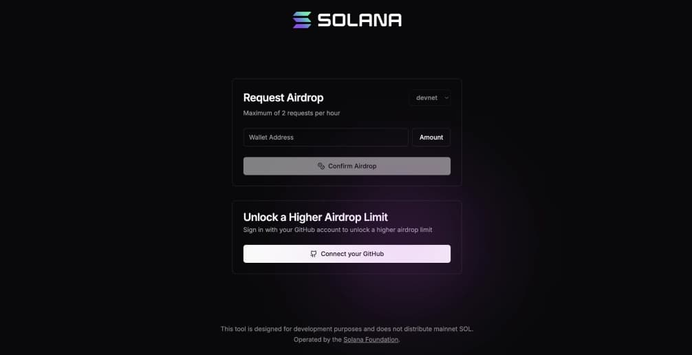 ПолучитеSOL  Testnet SOL Faucet Solana