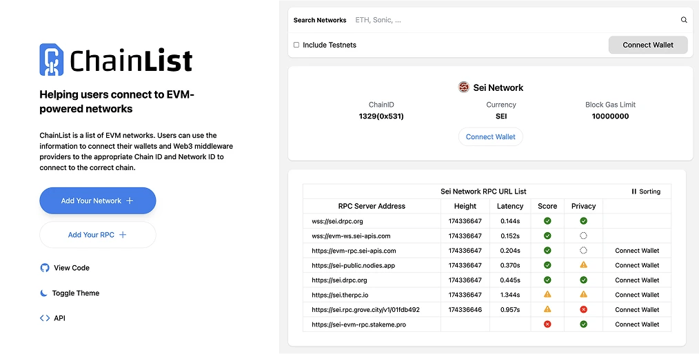 Sei 连接Sei  MetaMask