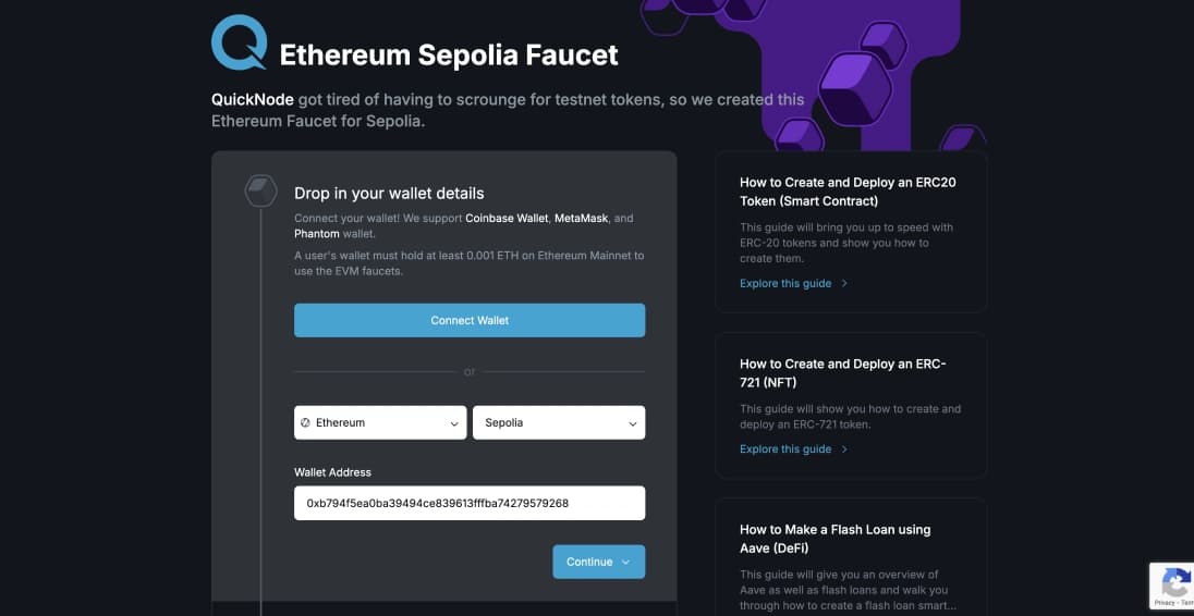 从Faucet获取Sepolia Testnet