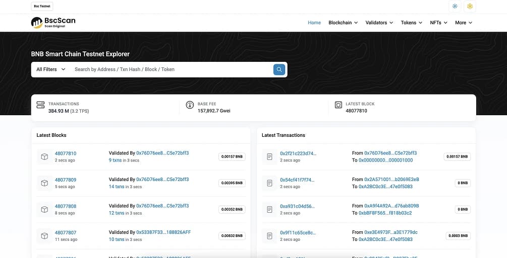 Informazioni sulla Testnet Binance Chain