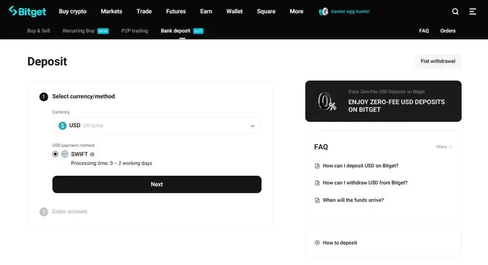 Buy Fiat With Bitget