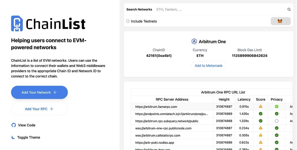 将Arbitrum 添加Arbitrum  MetaMask