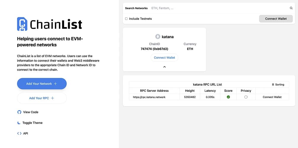 Conecta Katana  MetaMask