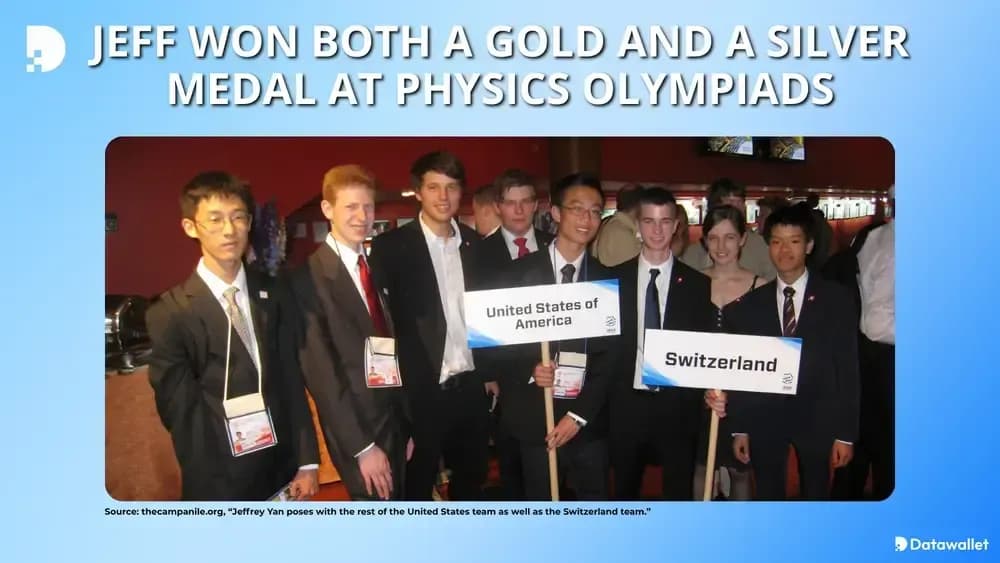 Jeff Yan une médaille d'or et une médaille d'argent aux Olympiades de physique
