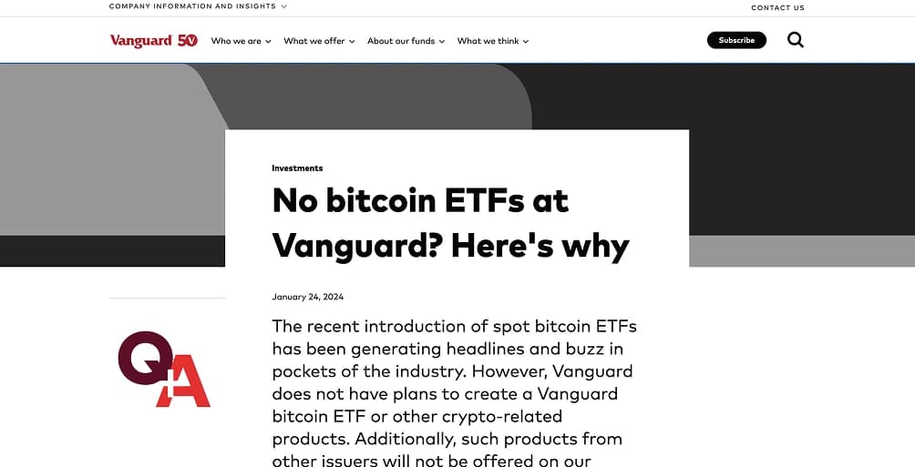 Buy Crypto Directly on Vanguard