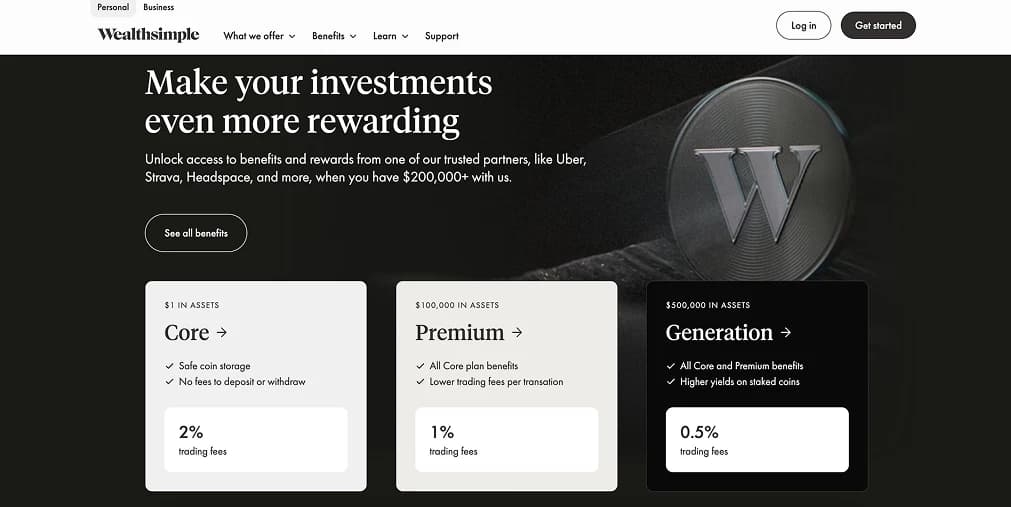 Comisiones de inversión en Wealthsimple