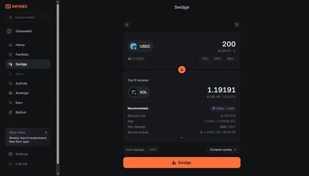 ¿Qué puedo hacer con Infinex?